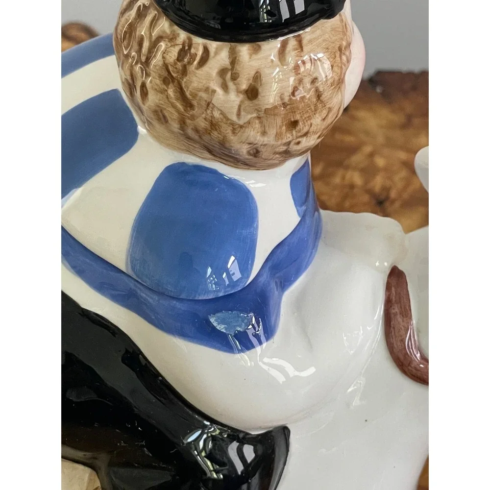 Vintage Jockey Riding Horse Teapot Hand Painted Myasaky Created Teapot 1990